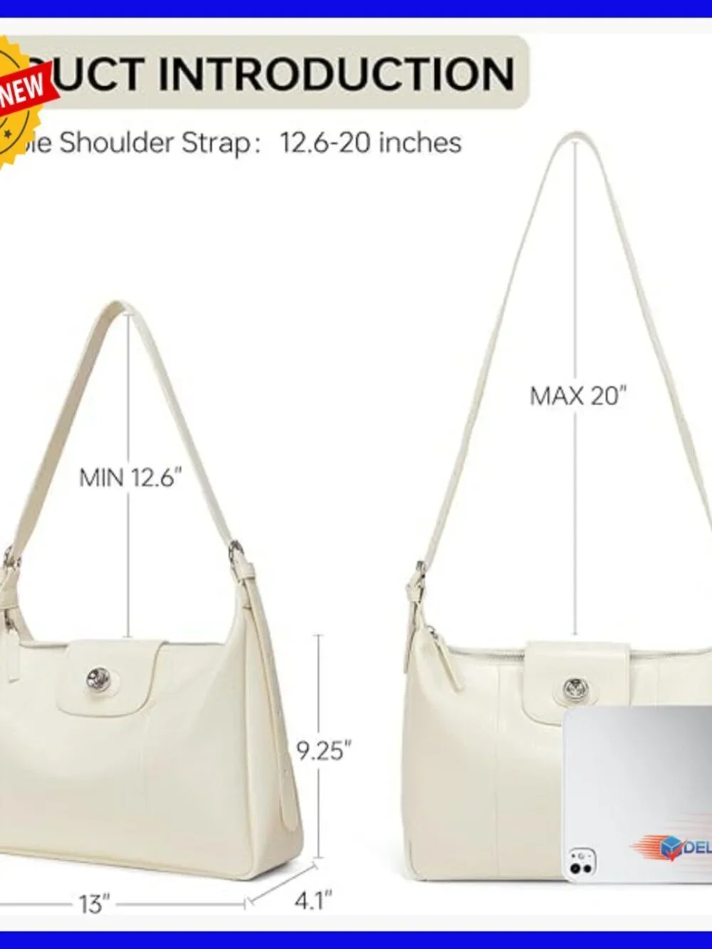 Large Leather Hobo Tote Shoulder Bag Adjustable Strap Crossbody